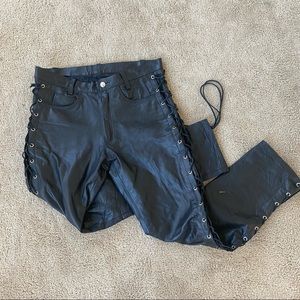 Genuine leather pants